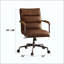 Chaise de bureau en cuir fleur-125766453