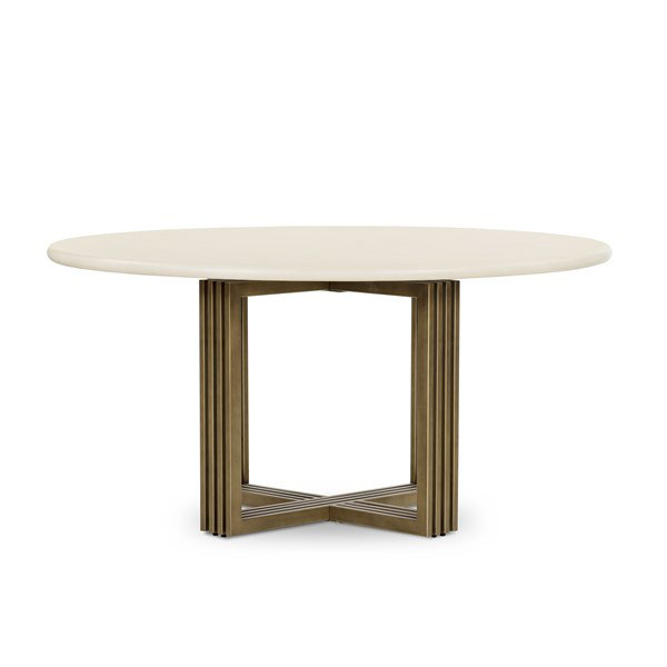 Table de salle à manger à piédestal 60 po Lela, Laiton antique