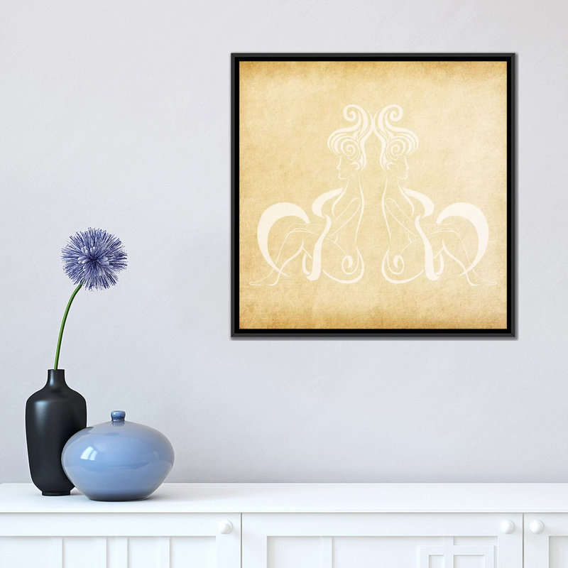 « versatile palmiers », impression sur toile tendue, H 18 po x l 18 po x P 1,5 po, Toile encadrée noire, Pas de tapis
