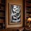 Tableau mural sur toile représentant une rampe en spirale en béton noir et blanc-609820772