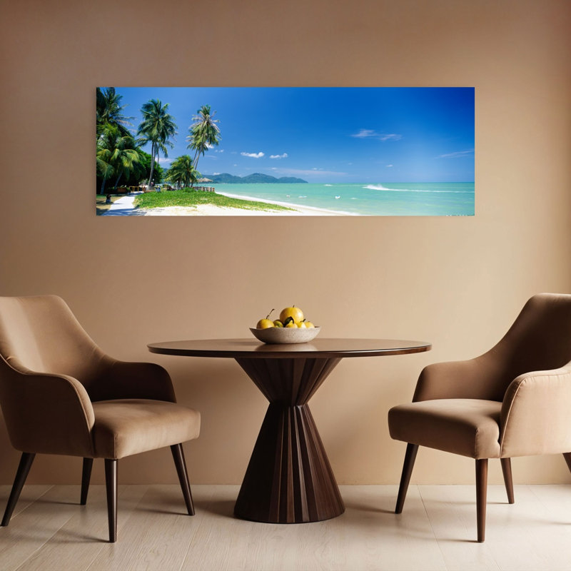 Palmiers sur la plage, Penang State, Malaisie, H 16 po x l 48 po