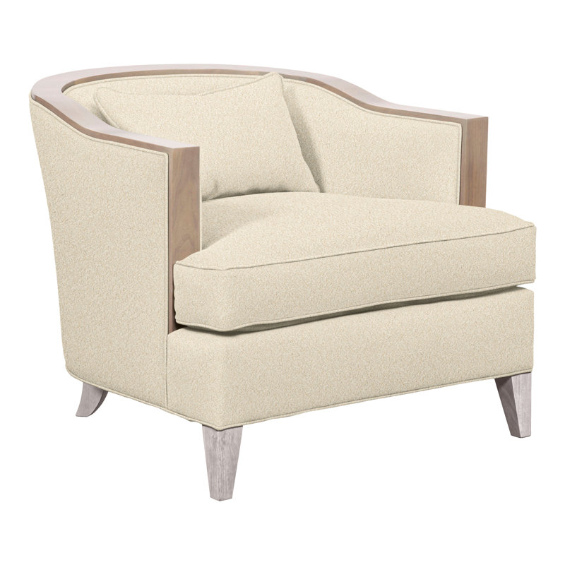 Thom Filicia Home Upholstered Barrel Chair, Dove Gray, Kimoni Natural Polyester