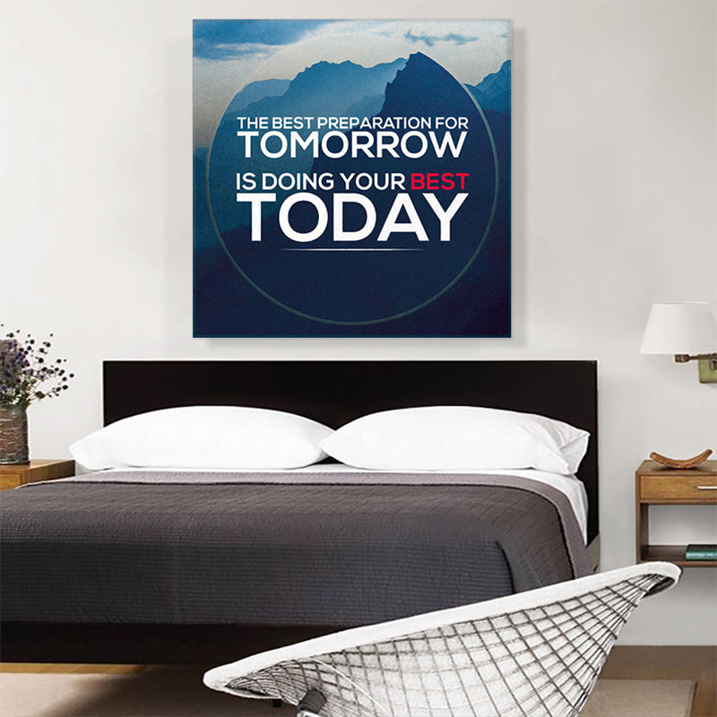«Best préparation is Doing Best Today Motivational», reproduction d'art sur toile tendue, H 36 po x l 36 po x 1,5 po