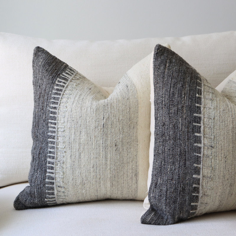 Housse de coussin en laine et en coton, H 18 po x l 18 po, 1 pièce