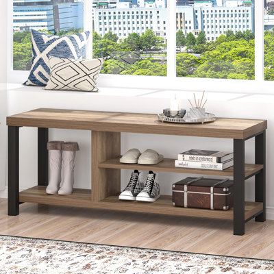 Hulste 43" Entryway Bench with Shoe Storage, Oak