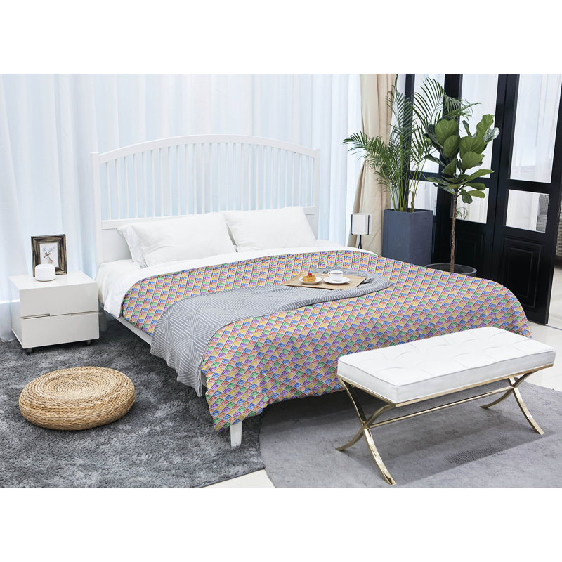 Katelyn Elizabeth Polyester Geometric Shapes Comforter, King Comforter, Rainbow