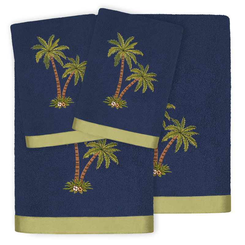4 Piece Turkish Cotton Towel Set, Marine