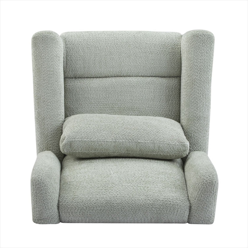 Fauteuil inclinable à oreilles pour salon, pivotant à 360 degrés, base dorée, inclinaison électrique par bouton-poussoir, assemblage requis