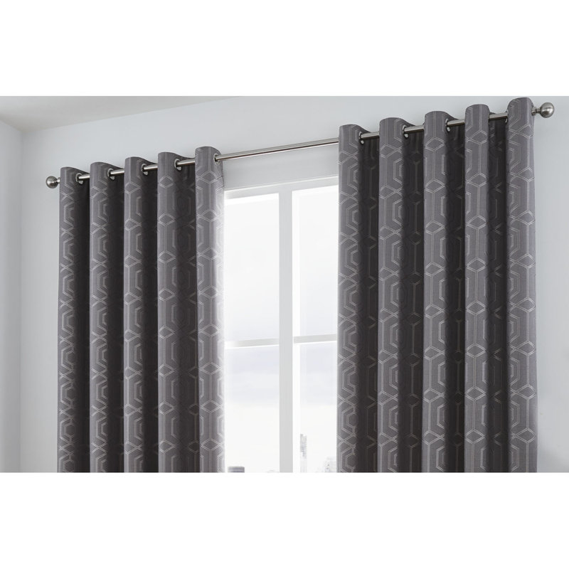 Camberwell Room Darkening Curtain Pair, Width 229 x Drop 183 cm, Graphite