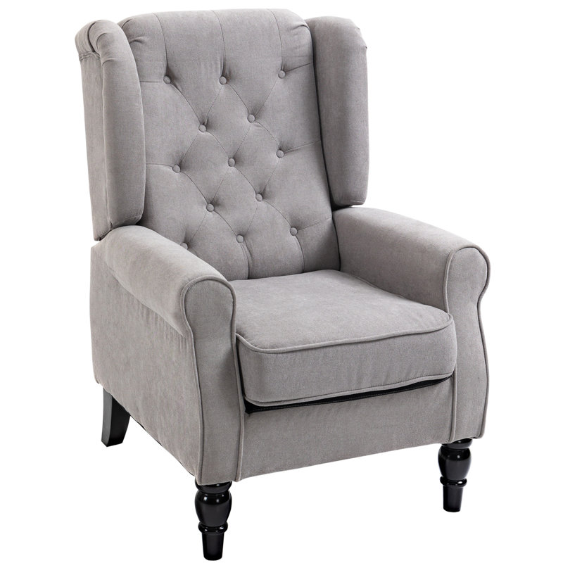 Afton Upholstered Wingback Chair, Grey