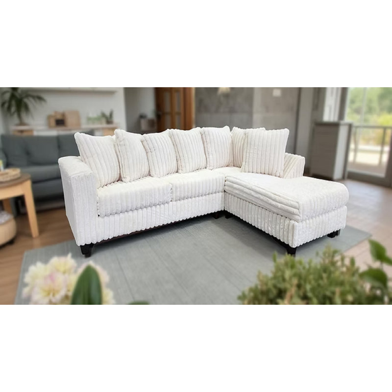 Canapé modulaire Kendal, Velours ivoire