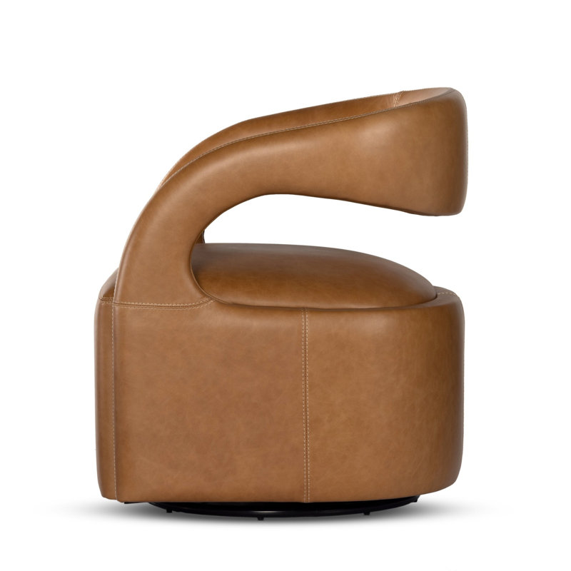 Hawkins Swivel Armchair, Sonoma Butterscotch Top Grain Leather