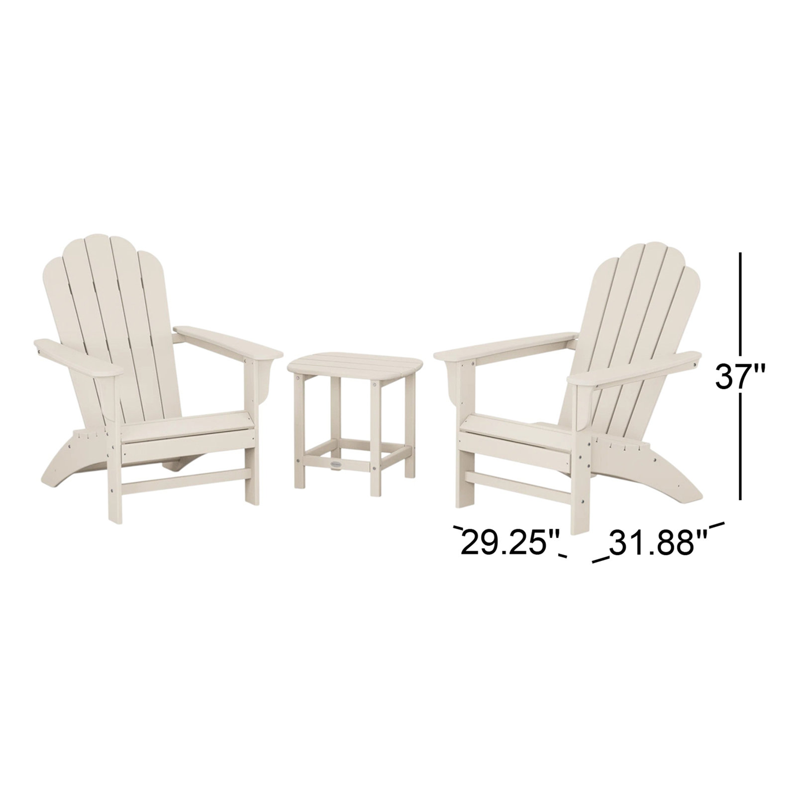 POLYWOOD Country Living Adirondack Chair Set, Sand