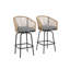 Chaises de bar extérieures grises de 2 Sièges toutes saisons pour patio, cour arrière, jardin, piscine, balcon et terrasse. . Facile à assembler. 2 tabourets en gris. Inclus. Terrasse, cour arrière. Rapide à assembler
