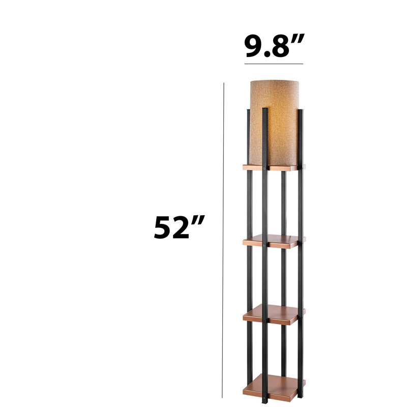 Saeshta 51.18'' Column Floor Lamp, Beige