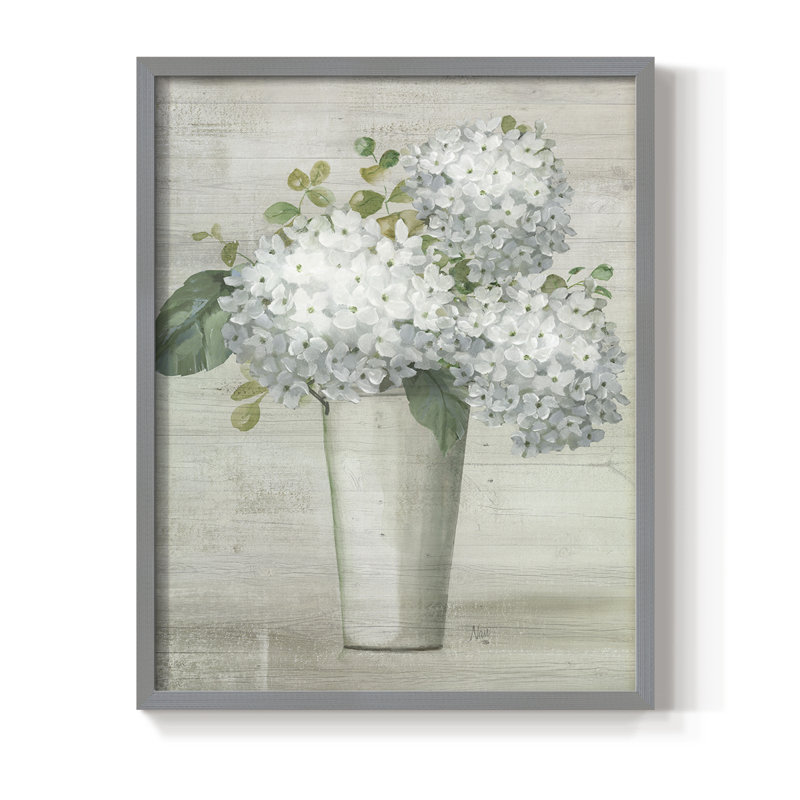Simply Hydrangeas I, reproduction encadrée - bois massif, Gris, H 11 po x l 9 po