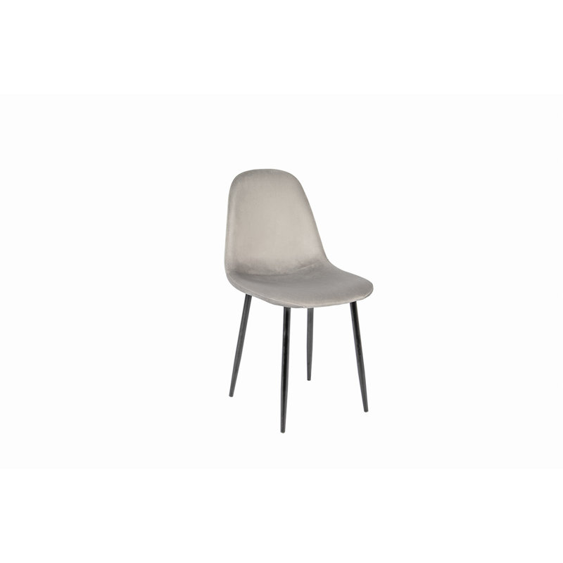 Chaise d'appoint en velours saphir, Gris clair, 4