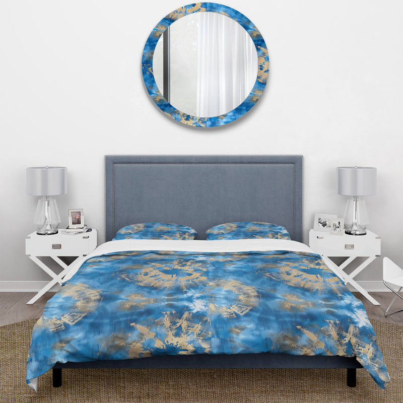 Blue Gold Boho - Ensemble de housse de couette Boho, Housse de couette très grand et 2 très grandes t