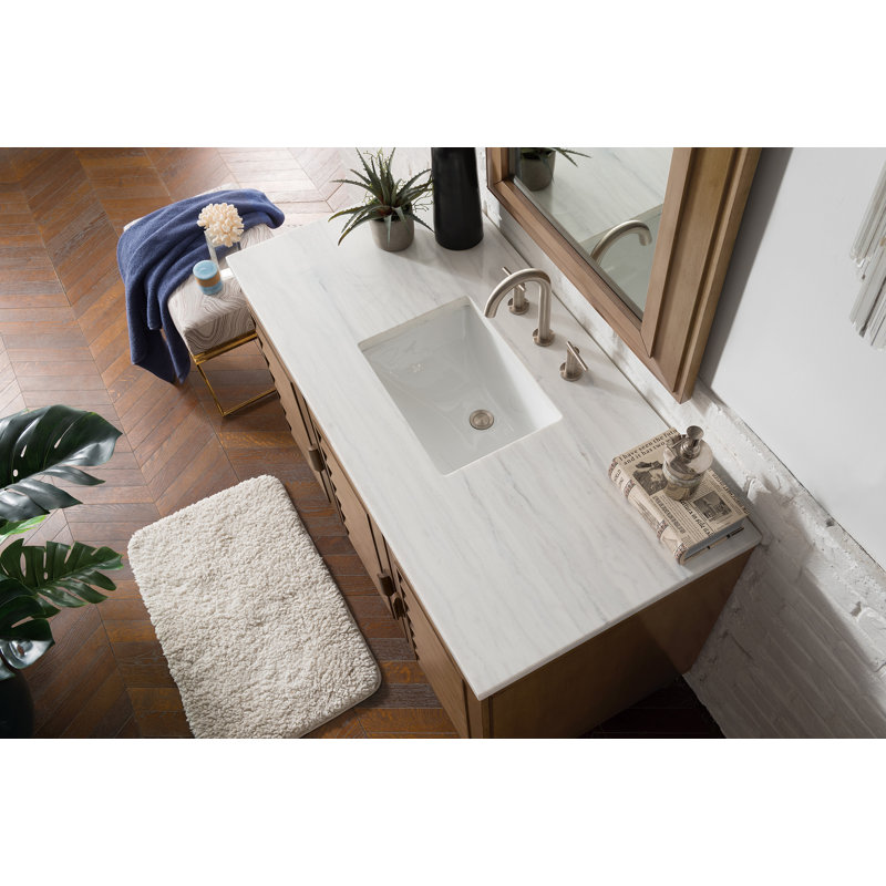 Portland 48'' W Single Vanity, Whitewashed Walnut, Lime Delight, Widespread