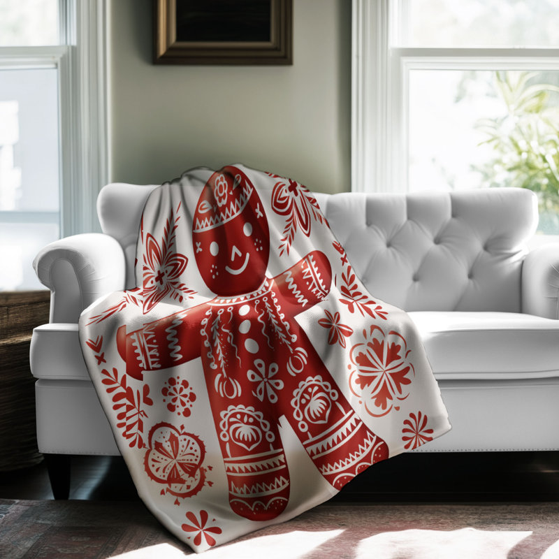 Nordic Yuletide Art - 1 pièce Sherpa Premium, Grand lit