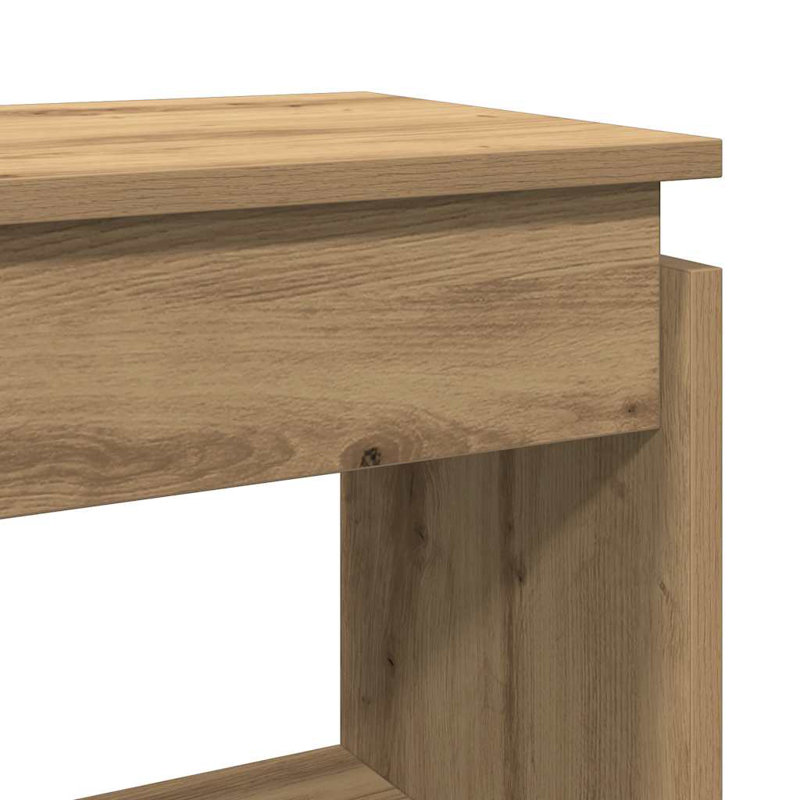 Console Table Engineered Wood Compact Storage, 31.5" H x 40.2" W x 11.8" D, Smoked oak