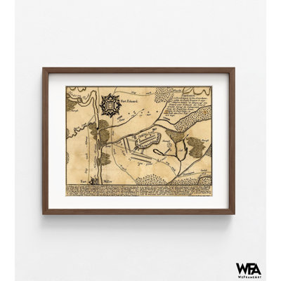 Bataille de Fort Eduard, reproduction de maison de champ de bataille ancien, art mural de guerre antique, décoration de salon carte rustique, homme caverne, histoire, art mural