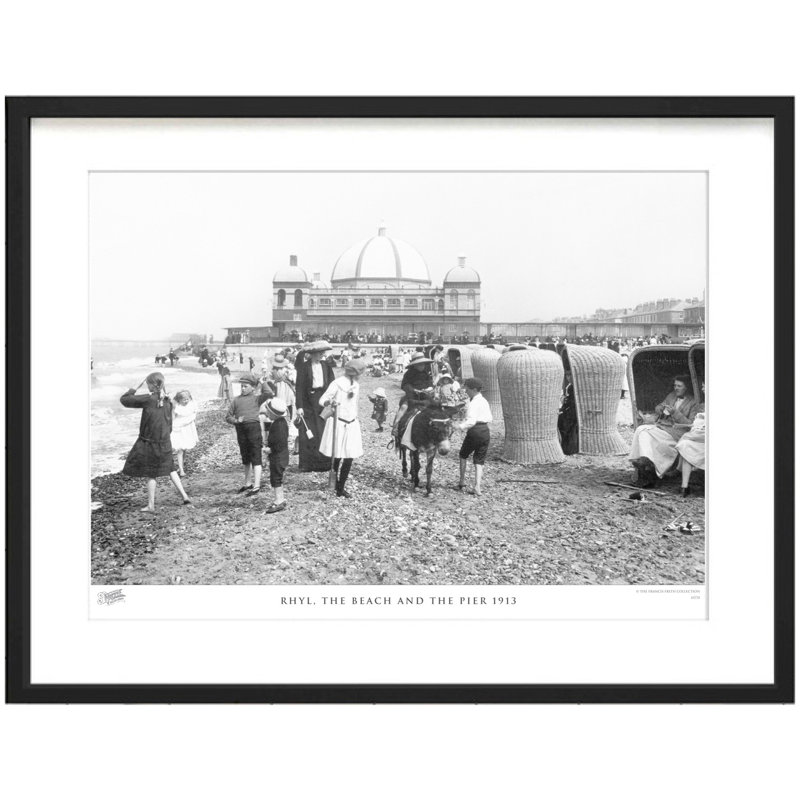 Rhyl, The Beach And The Pier 1913 by Francis Frith - Single Picture Frame Print, 60cm H x 80cm W x 2.3cm D