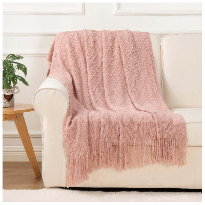 Throw Blanket For Couch, Solid Throw Blanket For Home Decor, Knit Throw Blankets For Bed, 50"X60"