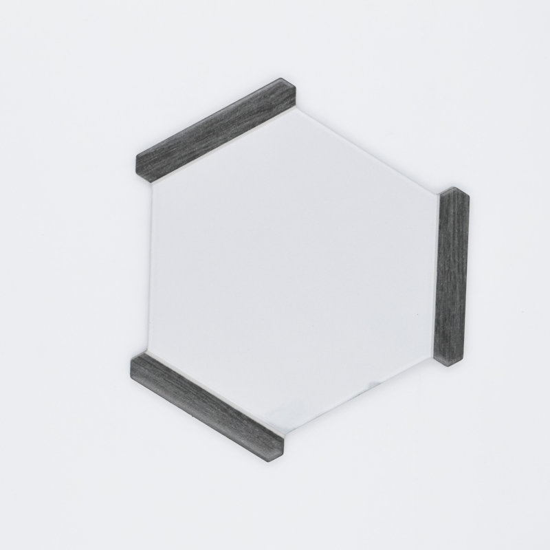 Timberstone 9" x 10" HEX Porcelain Floor and Wall Tile, White