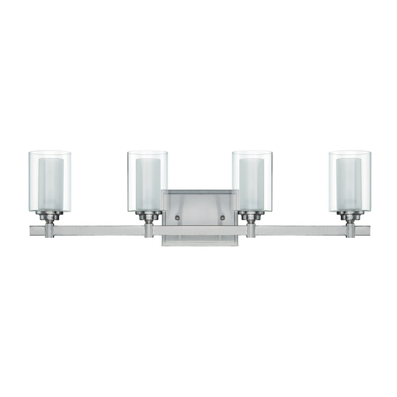Éclairage pour meuble-lavabo 4 lumières Edwina, Nickel poli brossé