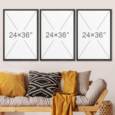 Signleaderf, ensemble de reproductions d'art sur toile encadrée, motif géométrique de style Mid-Century, plantes tropicales, illustrations abstraites, art moderne boho décoratif pour le salon, la chambre à coucher, le bureau - 16 po x 24 po x 3 po
