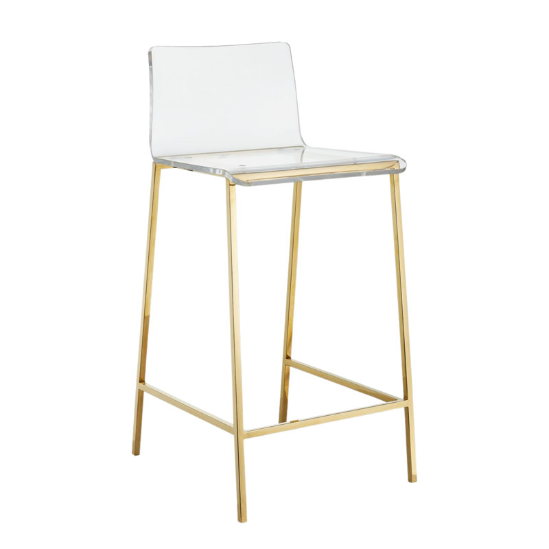 Acrylic Clear Cyrus Chloe Counter Stool, Gold