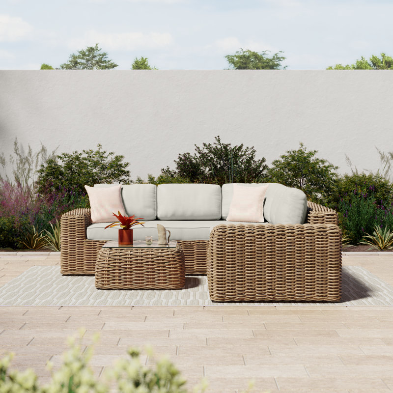 Admiral 4 - Person Patio Conversation Set with Cushions, Beige