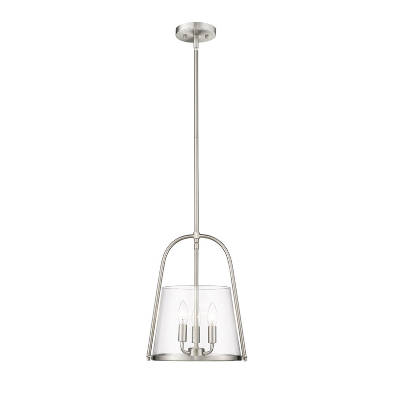 Luminaire suspendu 3 lumières Berardi, Nickel brossé