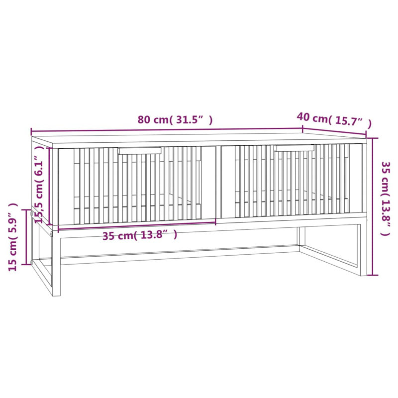 Rinki Solid Coffee Table with Storage, White