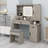 Complete Vanity Set with Glass Top, Storage Drawers, Cabinets, and Matching Stool-1257034669