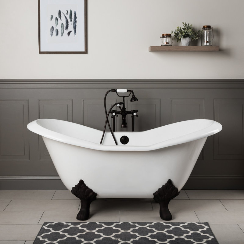 Baignoire de trempage sur pattes 72 "x 30" Grace, Bronze huilé
