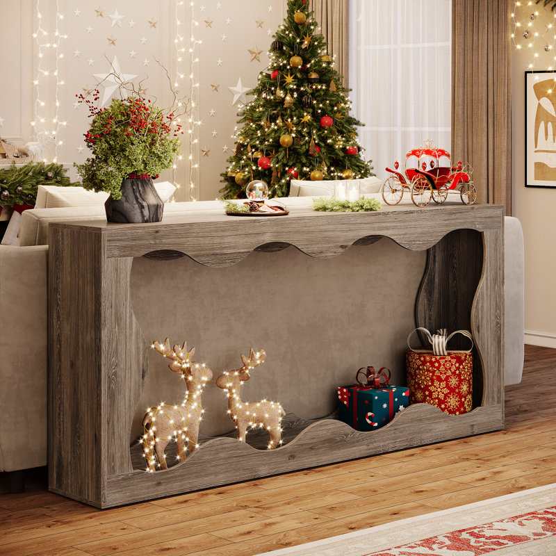 63 Inches Console Table with Storage, Grey