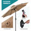 Parasol d'extérieur pour l'extérieur avec bouton poussoir et manivelle