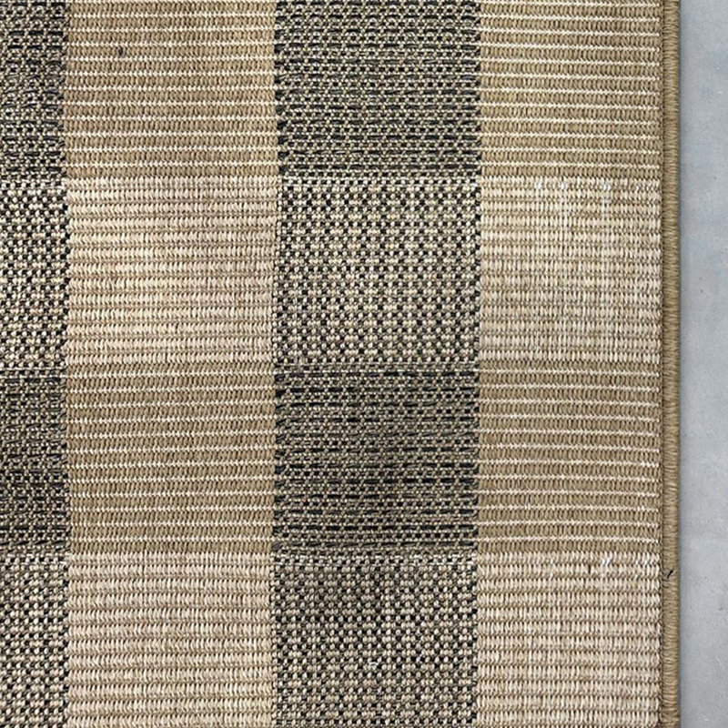 Custom Size Indoor Outdoor Runner Rug (26' x 5' Runner) - Alto Heritage Natural Beige Squares Pet Friendly Flatweave