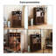 Vitrine de 35,43 po en bois de noyer noir brun massif de style chinois