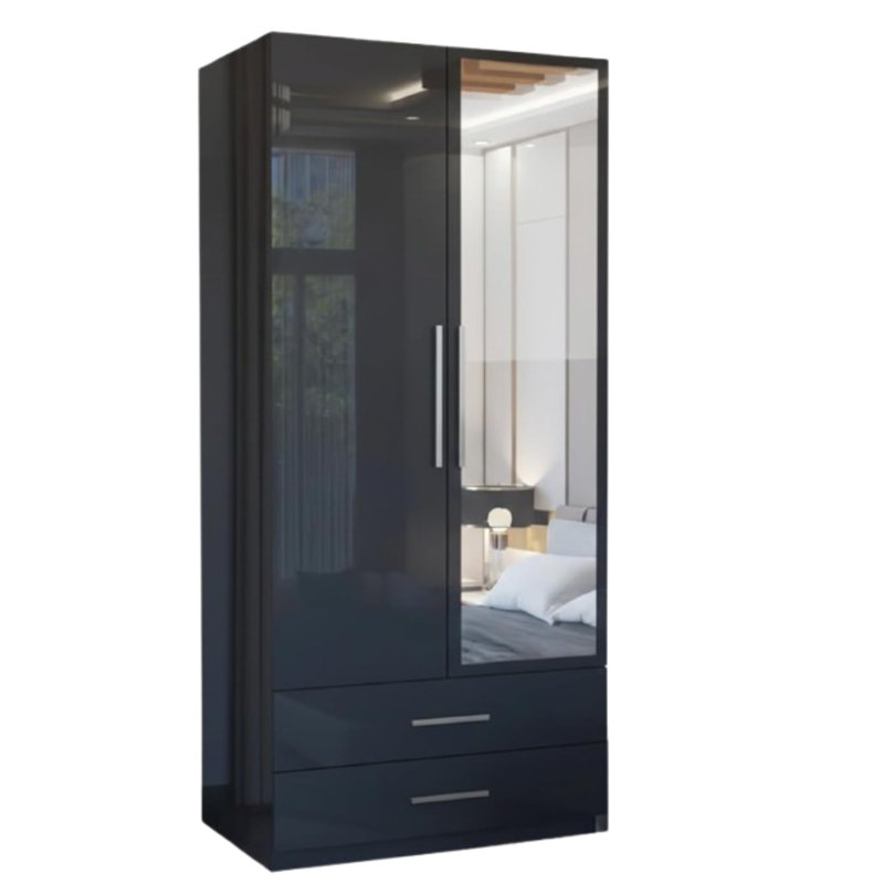 Manufactured Wood Wardrobe, Black