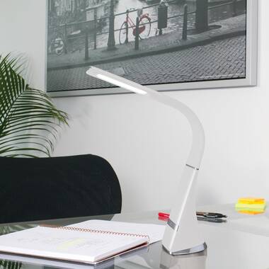 OttLite Entice LED Desk Lamp with Wireless Charging - White