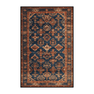 Machine Washable Art Deco Black Area Rug