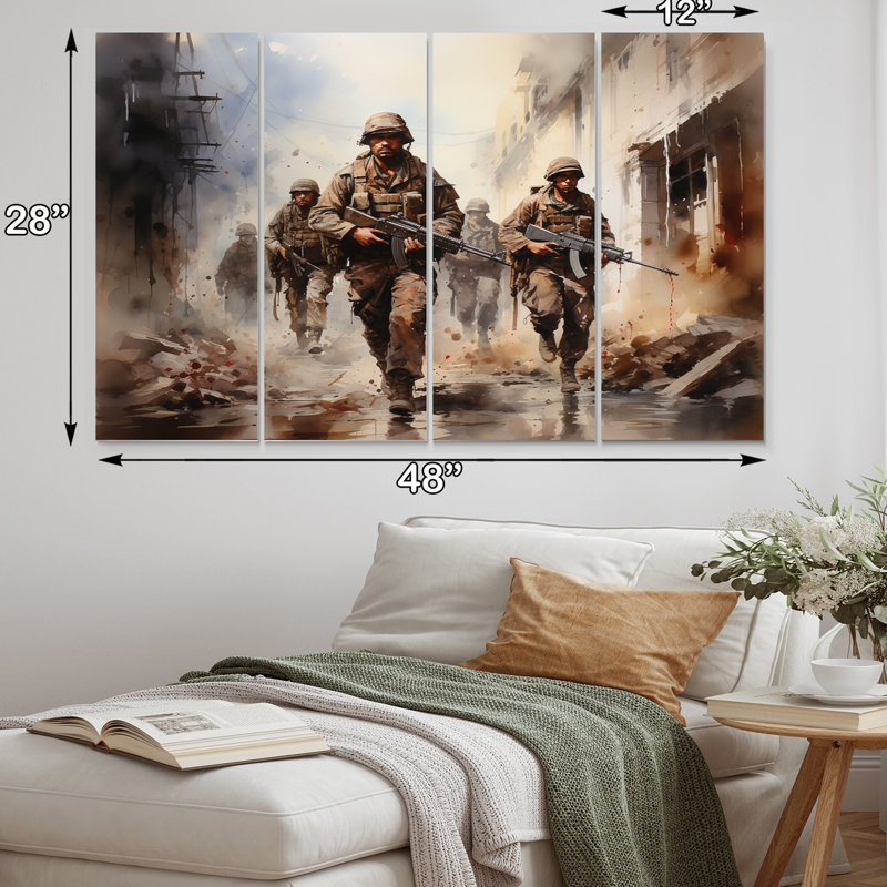 4 pièces US Military In Mission II, Wrapped Canvas