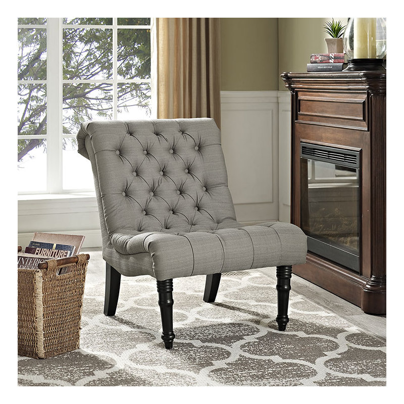 Modway Navigate Fabric Lounge Chair, Granite Polyester Blend