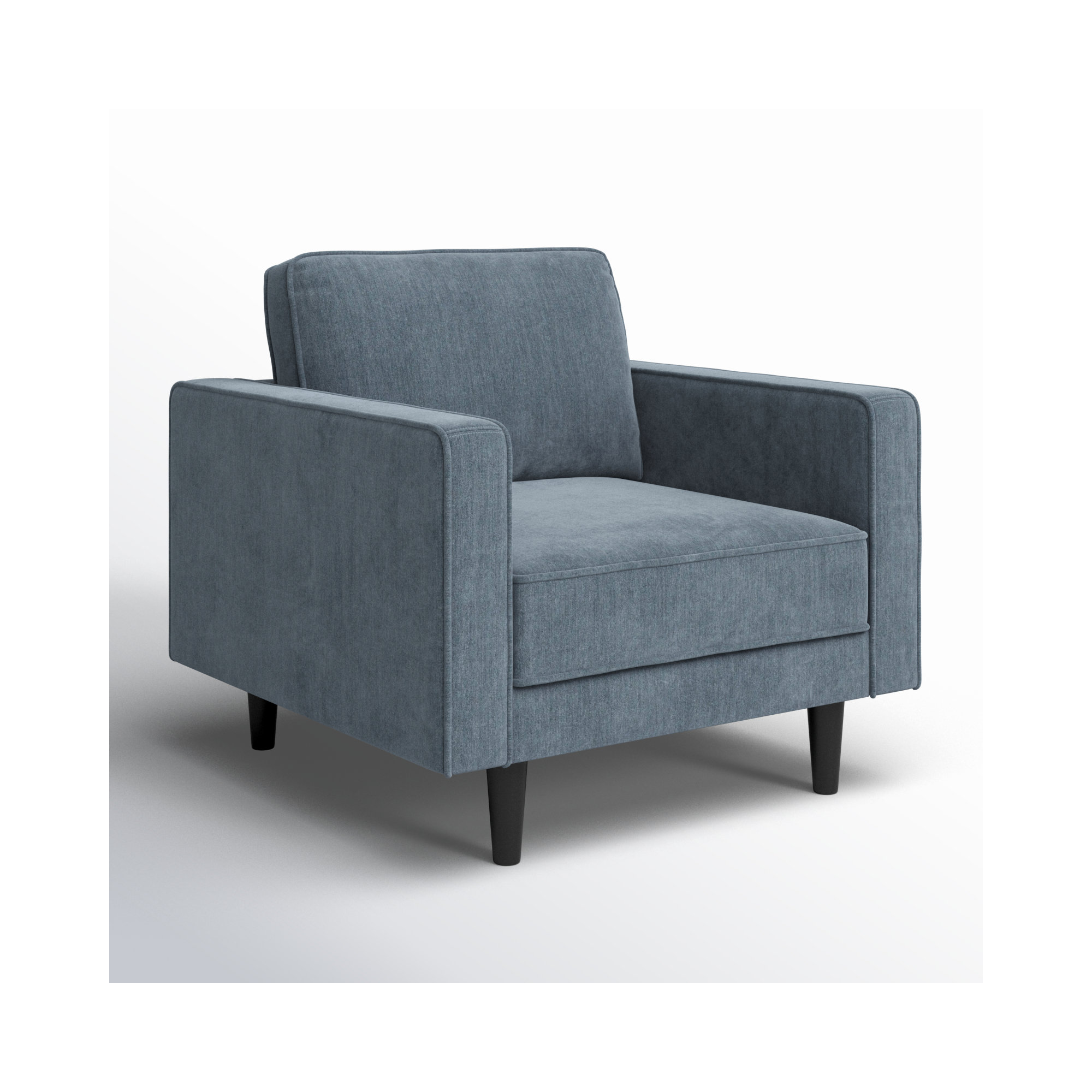 Curt Upholstered Armchair, Blue Performance Chenille