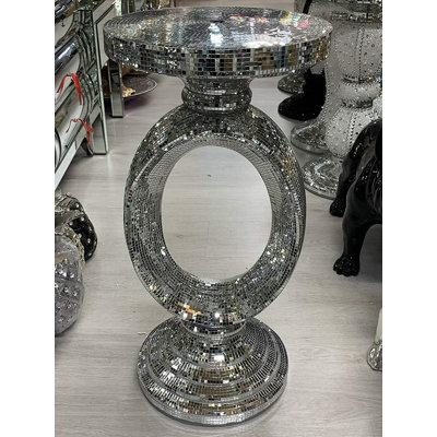 Whalen Glass Top Abstract End Table