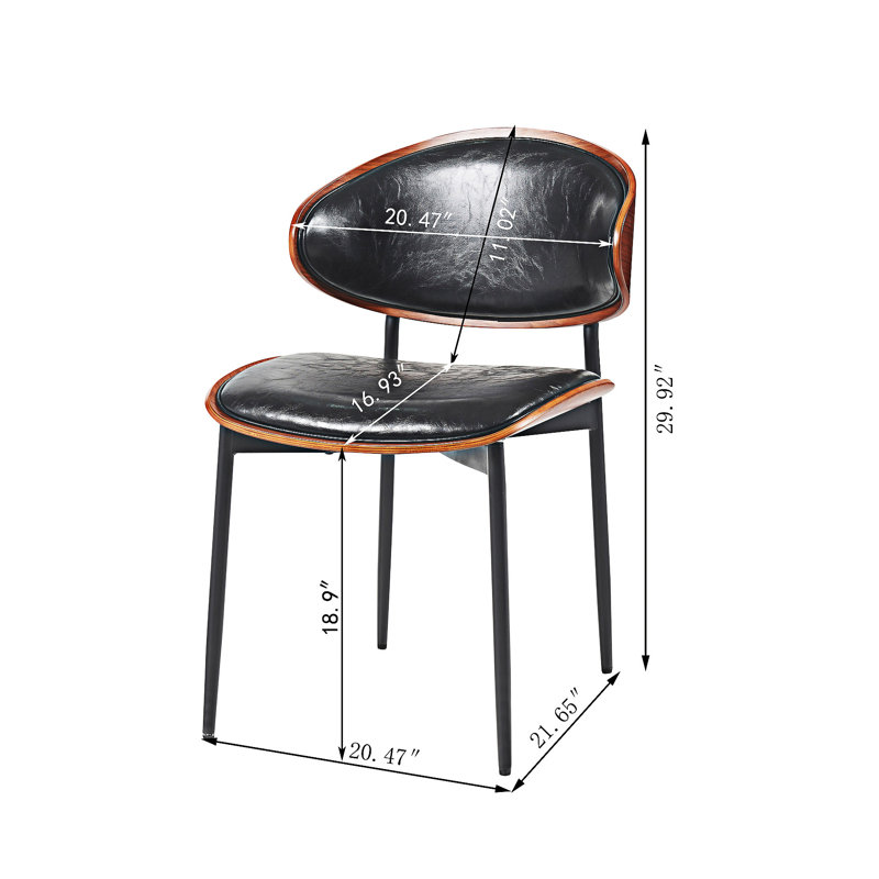 Chaise d'appoint rembourrée (ensemble de 2), Noir