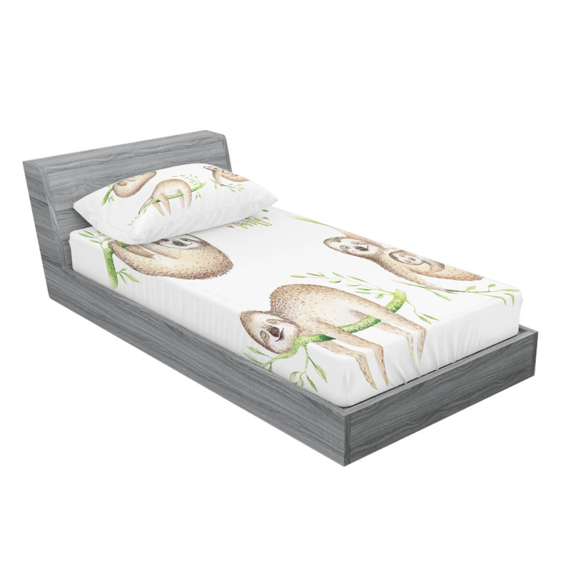 Ensemble de draps Babies in Tropical Nature, Ensemble de draps pour lit simple TG avec drap-hou